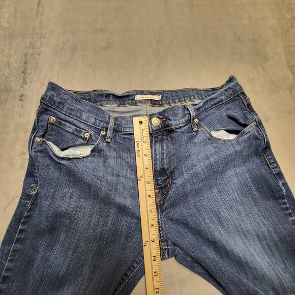 Levis 505 Jeans Womens 12 Blue Straight Leg Stretch Denim Classic 5-Pocket - Picture 8 of 11